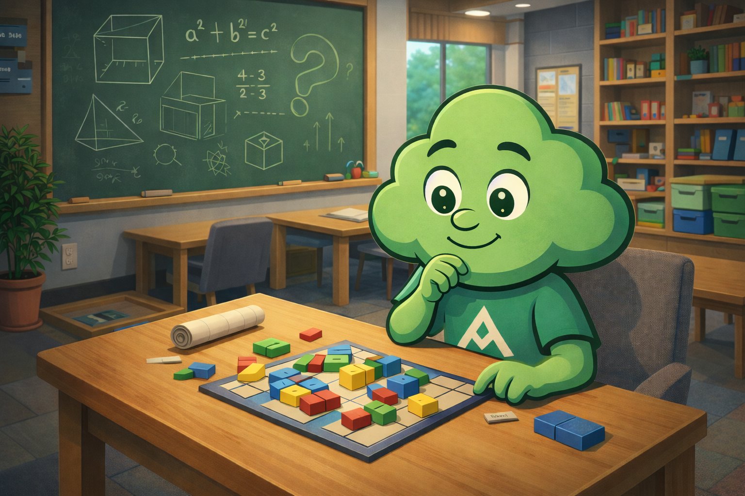 Mindful looking bored at school desk